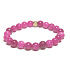 Turmalín Rubelit růžový náramek elastický přírodní kámen, kulička 8 mm / 16 - 17 cm, strážce dobré nálady