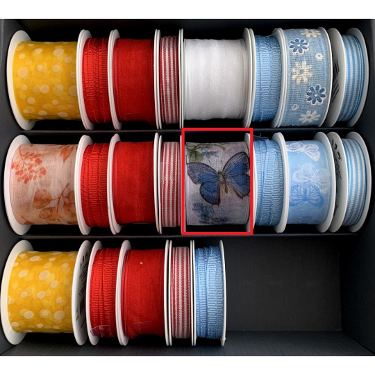 Nekupto Stuha látková Motýlci 2 m x 40 mm