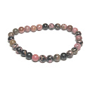 Rodonit tmavší náramek elastický přírodní kámen, kulička 6 mm / 16 - 17 cm, kámen odpuštění