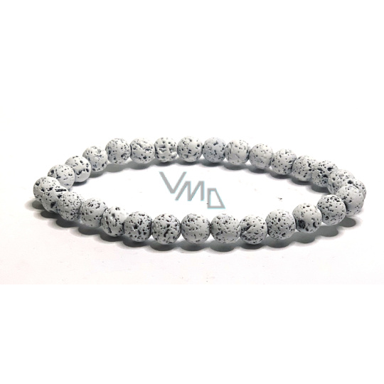 Láva bílá náramek elastický přírodní kámen, kulička 6 mm / 16 - 17 cm, zrozen ze čtyř živlů Láva bílá náramek elastický přírodní kámen, kulička 6 mm / 16 - 17 cm, zrozen ze čtyř živlů