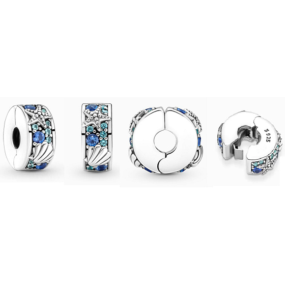 Charm Tropická hvězdice a mušle, stopper, klipový korálek na náramek moře