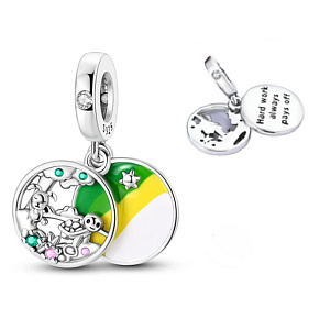 Charm Tvrdá práce se vždy vyplatí, králík a želva, přívěsek na náramek zvíře