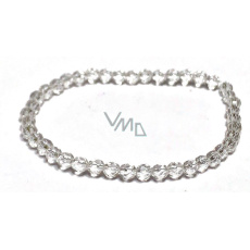 Křišťál fazet náramek elastický přírodní kámen, kulička 4 mm / 16 - 17 cm, kámen kamenů