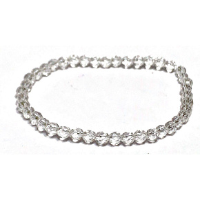 Křišťál fazet náramek elastický přírodní kámen, kulička 4 mm / 16 - 17 cm, kámen kamenů