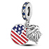 Charm USA vlajka + orel, 2v1 přívěsek na náramek cestování