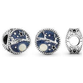 Charm Santa a sobí kouzlo, korálek na náramek Vánoce