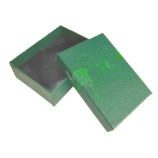 Krabička karton s houbičkou na šperky potisk mašle zelená 6,5 x 8,5 cm Krabička karton s houbičkou na šperky potisk mašle zelená 6,5 x 8,5 cm