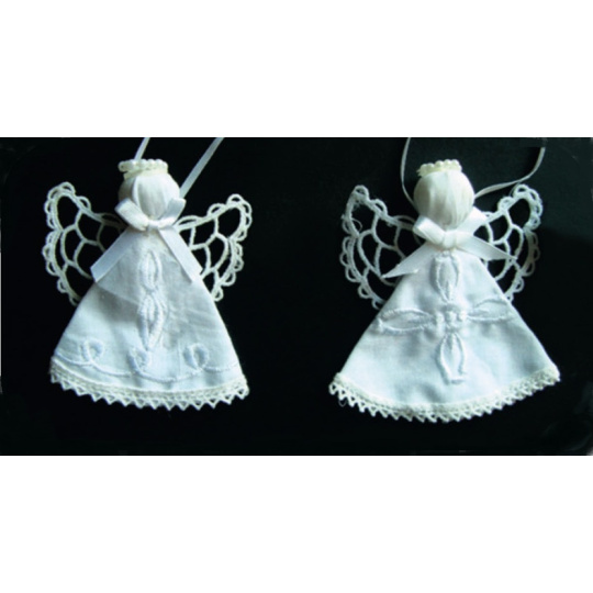 Anděl látkový na zavěšení 10 cm 1 kus