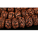 Rudraksha stará Tibetská olejová korálka, ručně leštěná - Nepál 15-17 mm