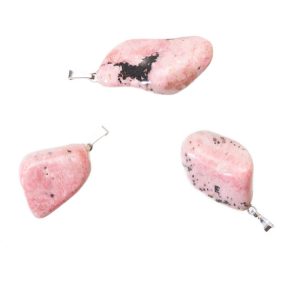 Rodonit Troml přívěsek přírodní kámen, M cca 3 cm, 1 kus, kámen odpuštění