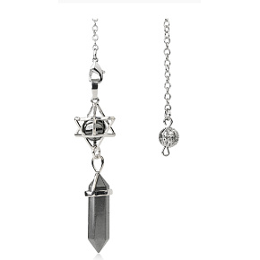 Hematit Merkaba + kyvadlo, přívěsek přírodní kámen 71 x 8 x 8 mm