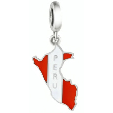 Charm Peru vlajka - houpající se mapa, přívěsek na náramek cestování