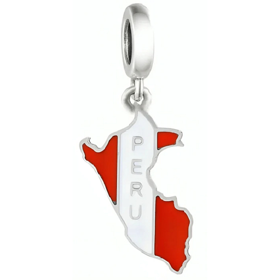 Charm Peru vlajka - houpající se mapa, přívěsek na náramek cestování
