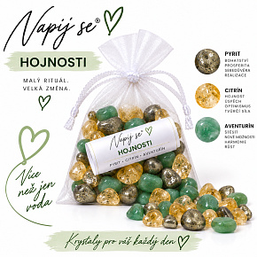Napij se® hojnosti – výměnná minerální náplň | Pyrit, Citrín, Aventurín, 200 g