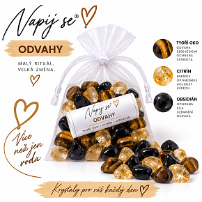 Napij se® odvahy – výměnná minerální náplň | Tygří oko, Citrín, Obsidián, 200 g