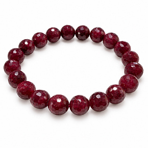 Rubínový fazetovaný náramek Královský oheň, přírodní kámen, kulička10 - 10,8 mm / 16 - 17 cm | Náramek vášně, odvahy a hojností