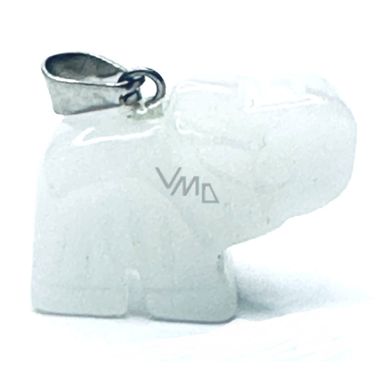 Křemen Slon přívěsek přírodní kámen, ručně broušená figurka 18 x 25 x 8 mm, nejdokonalejší léčitel