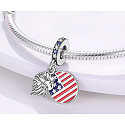 Charm USA vlajka + orel, 2v1 přívěsek na náramek cestování