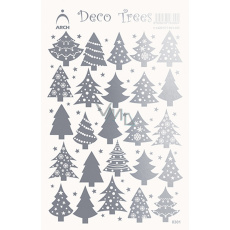 Arch Holografické dekorační samolepky Stromečky stříbrné 12 x 18 cm Arch Holografické dekorační samolepky Stromečky stříbrné 12 x 18 cm