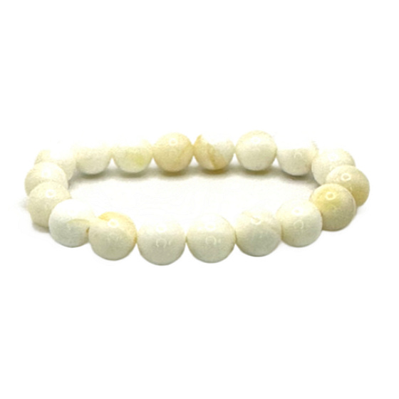 Slonovina náramek elastický z přírodní slonové kosti, kulička 10 mm / 16 - 17 cm