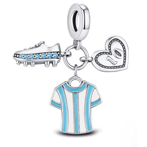 Charm Argentina fotbal číslo 10, Messi a Maradona, symbol vášně a vítězství, korálek na náramek, sport Charm Argentina fotbal číslo 10, Messi a Maradona, symbol vášně a vítězství, korálek na náramek, sport