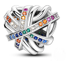 Charm Omotané srdce, korálek na náramek láska Charm Omotané srdce, korálek na náramek láska