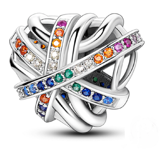 Charm Omotané srdce, korálek na náramek láska Charm Omotané srdce, korálek na náramek láska