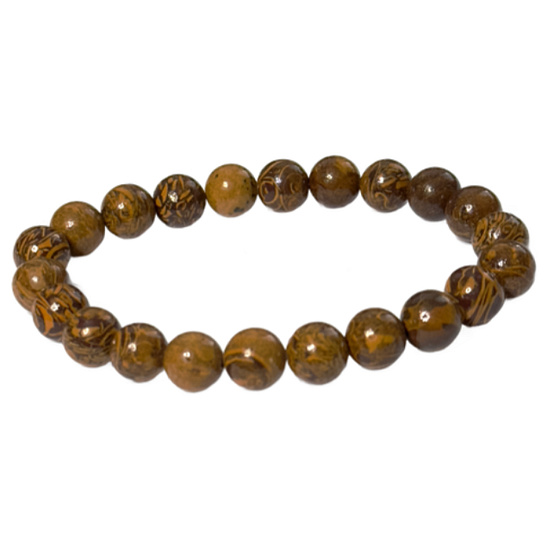 Jaspis Miriam, Sloní kůže, Caligraphy náramek elastický přírodní kámen, kulička 8 mm / 16 - 17 cm, kámen pozitivní energie