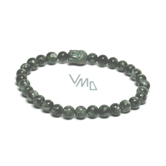 Serafinit náramek elastický přírodní kámen, kulička 5 mm / 16 - 17 cm, kámen andělů Serafinit náramek elastický přírodní kámen, kulička 5 mm / 16 - 17 cm, kámen andělů