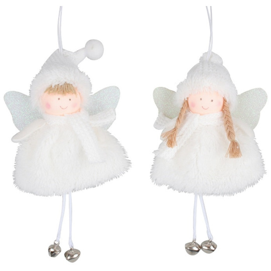 Anděl na zavěšení bílý 17 cm různé motivy