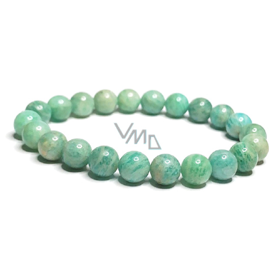 Amazonit náramek elastický přírodní kámen, kulička 8 mm / 16 - 17 cm, kámen naděje
