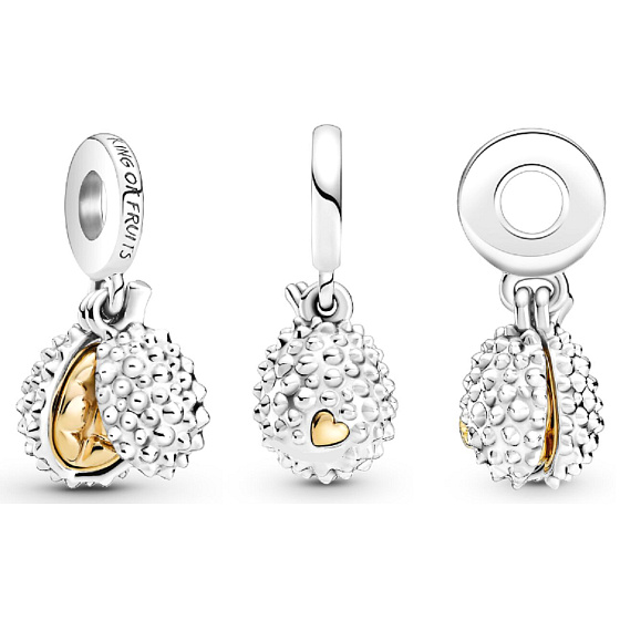 Charm Král ovoce Durian otevíratelný, přívěsek na náramek, jídlo a pití