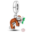 Charm Srebrny 925 Lenochod, zawieszka na bransoletkę zwierzę