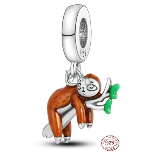 Charm Srebrny 925 Lenochod, zawieszka na bransoletkę zwierzę Charm Srebrny 925 Lenochod, zawieszka na bransoletkę zwierzę