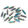 Hematit duhový Kyvadlo šestihran přívěsek přírodní kámen 41 x 13 mm, ručně vyřezávaný, kámen zdravé krve