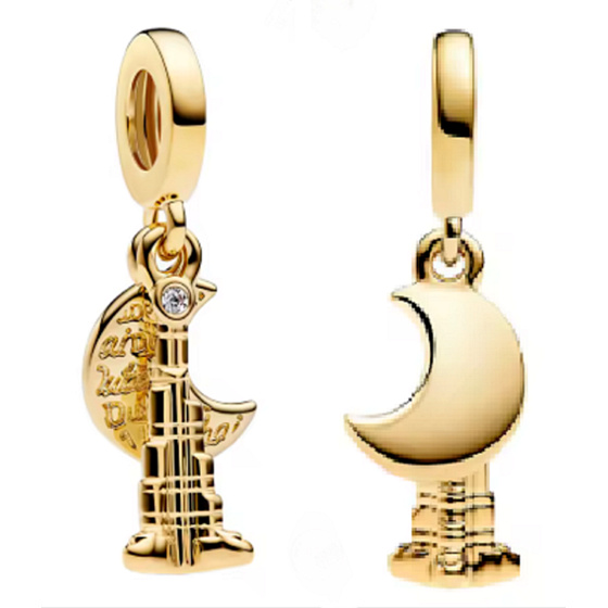 Charm SAE Dubaj Burdž Chalífa & měsíc, 2v1 nejvyšší budova světa, symbol snů, výšek přívěsek na náramek cestování