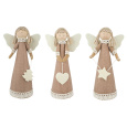Anděl jutový s krajkou na postavení 18 cm 1 kus