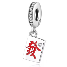 Charm Čína, Čínský znak (f?) štěstí, symbol dobrého osudu, přívěsek na náramek cestování