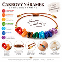 Čakrový náramek 7 čaker z přírodních kamenů – nastavitelný pletený náramek harmonie