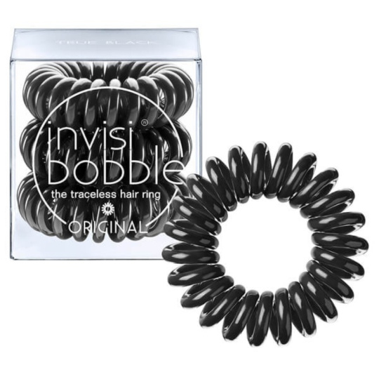 Invisibobble Original True Black Gumička do vlasů černá spirálová 3 kusy