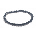 Onyx černý náramek elastický přírodní kámen, kulička 4 mm / 16 - 17 cm, kámen životní síly
