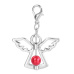 Anděl strážný přívěsek s červenou perličkou 29 x 37 mm 1 kus