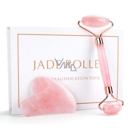 Růženin Gua Sha 5 x 8 cm + váleček masážní 14 x 5,5 cm redukuje vrásky, otoky, zlepšuje pružnost pokožky, sada, kámen lásky Růženin Gua Sha 5 x 8 cm + váleček masážní 14 x 5,5 cm redukuje vrásky, otoky, zlepšuje pružnost pokožky, sada, kámen lásky