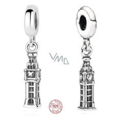 Charm Sterlingové stříbro 925 Londýn Big Ben menší, přívěsek na náramek cestování Charm Sterlingové stříbro 925 Londýn Big Ben menší, přívěsek na náramek cestování