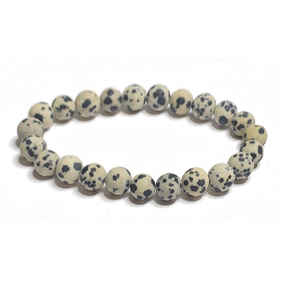 Jaspis Dalmatin matný náramek elastický přírodní kámen pozitivní energie