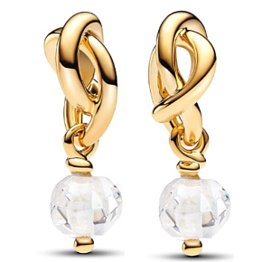 Charm Propletený fazetovaný kruh věčnosti průhledný, přívěsek na náramek symbol duben Charm Propletený fazetovaný kruh věčnosti průhledný, přívěsek na náramek symbol duben