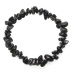 Obsidián černý náramek elastický sekaný přírodní kámen 19 cm, kámen záchrany