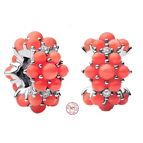 Charm Ocean - Korálově zbarvený s letní energií, korálek na náramek moře