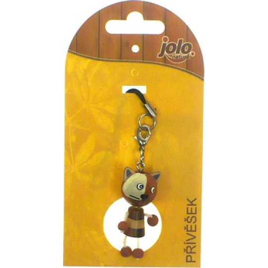 Nekupto Jolo Natura přívěšek na mobil dřěvěný malý Kočka 1 kus