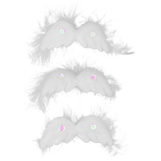 Andělská křídla s peřím na klipu 80 mm 3 kusy